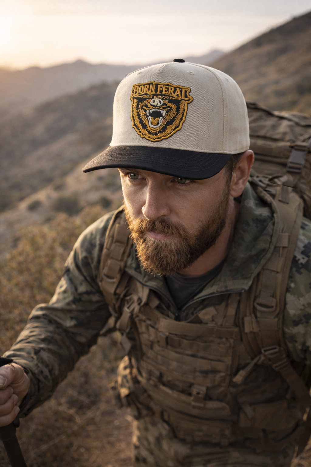 5 PANEL BORN FERAL LOGO HAT